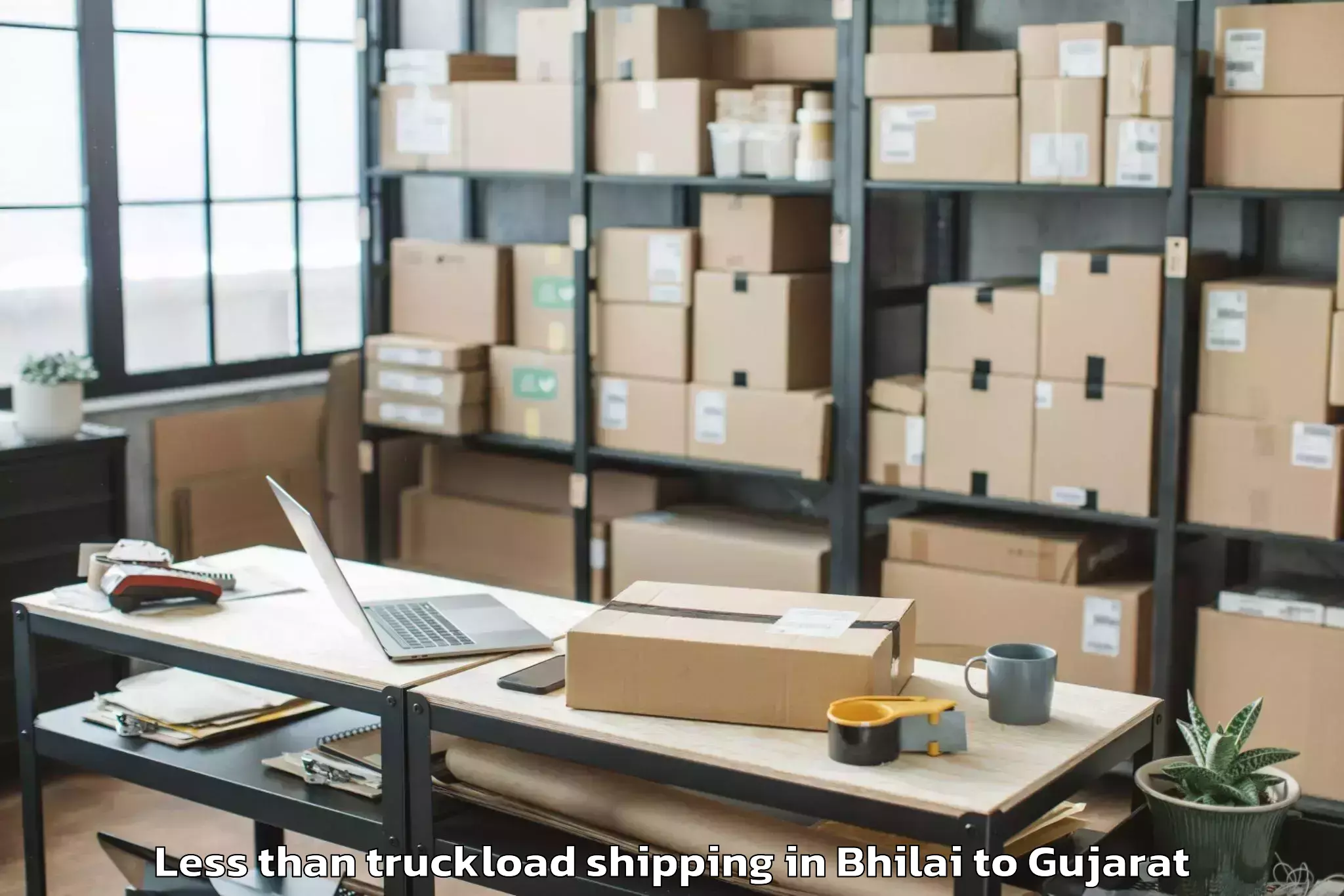 Reliable Bhilai to Unjha Less Than Truckload Shipping